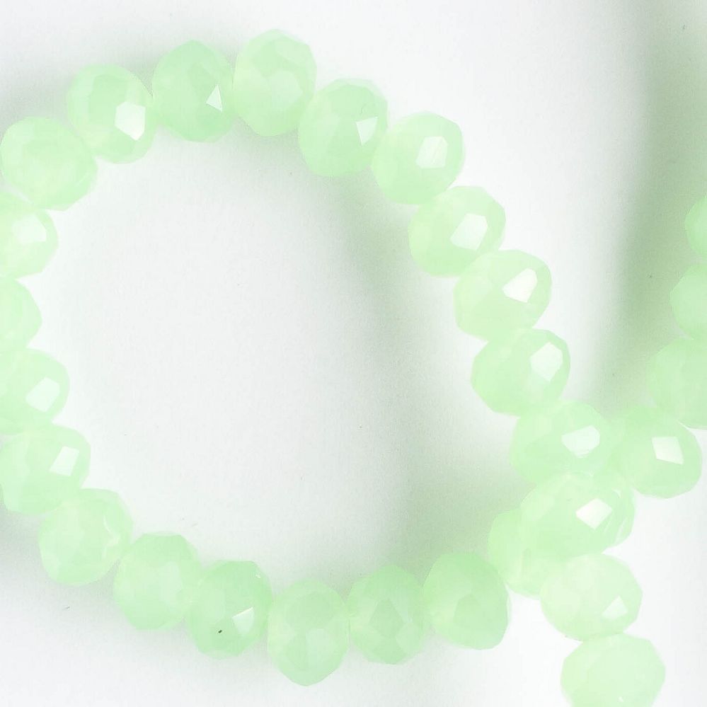 4x6mm Rondelle Green - 8" Strand