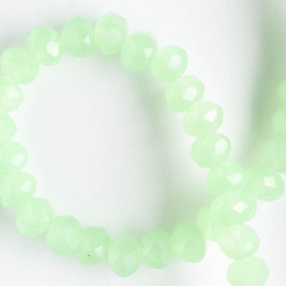 4x6mm Rondelle Green - 8" Strand