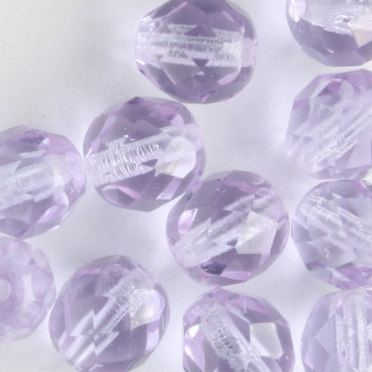 8mm Round Fire Polish Purple/Blue - 15 beads