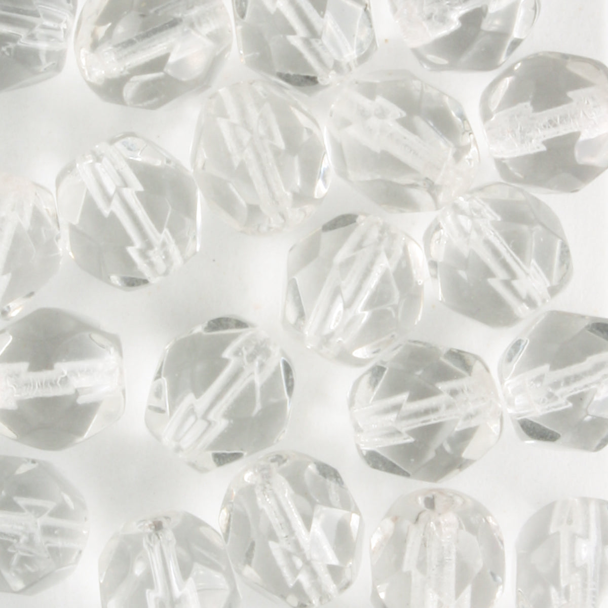 6mm Round Fire Polish Clear - 25 beads