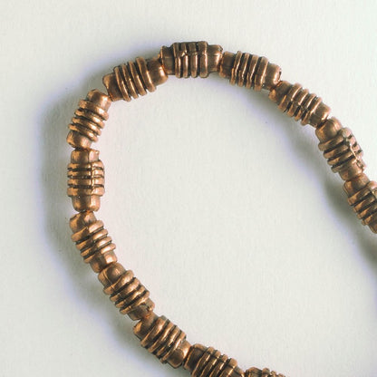 Pewter Beads, Copper Plated - 8" Strand