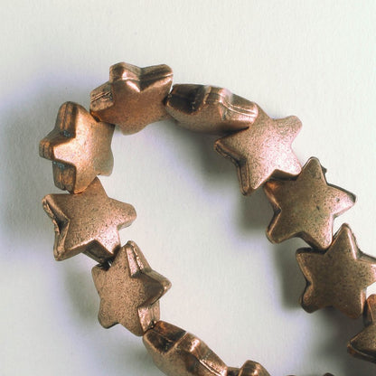 Pewter Beads, Copper Plated - 8" Strand
