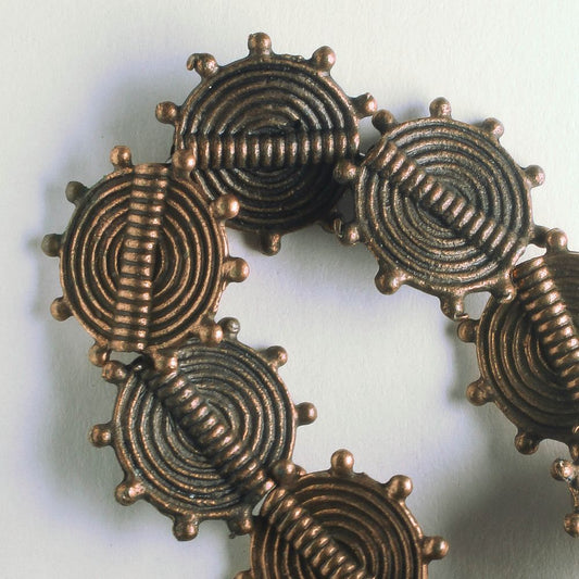 Pewter Beads, Copper Plated - 8" Strand