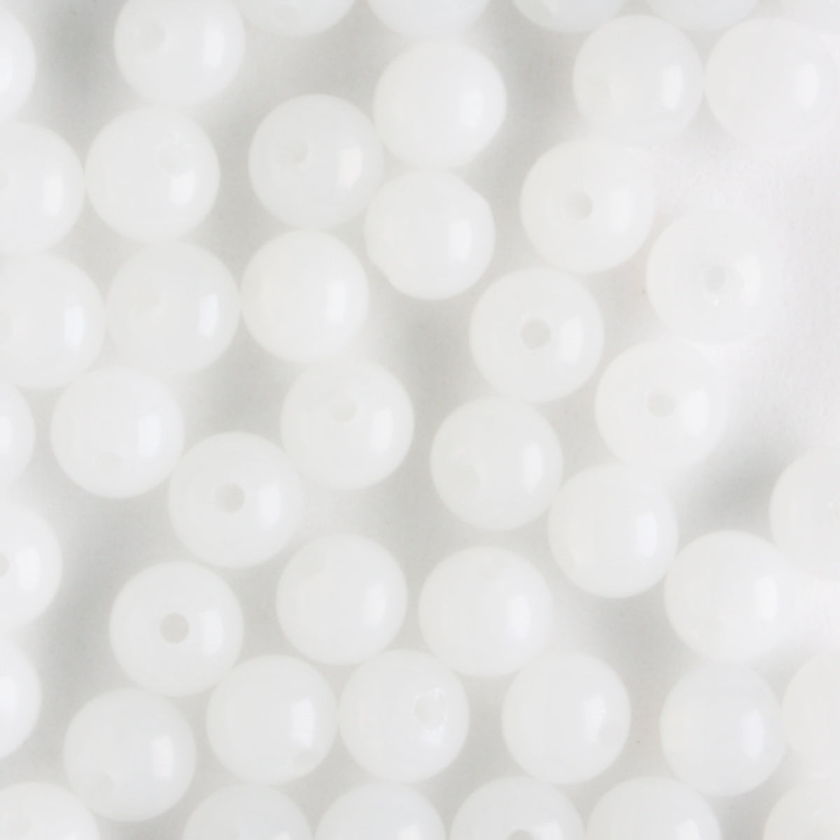 4mm Druk White Opal - 100 beads