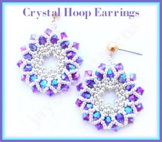 Crystal Hoop Earrings Pattern - PDF