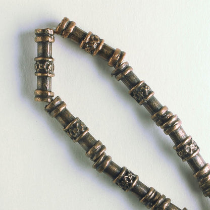 Pewter Beads, Copper Plated - 8" Strand