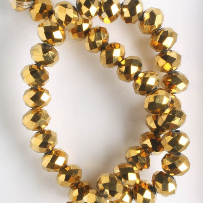 Chinese Crystal Rondelles - 8" strand