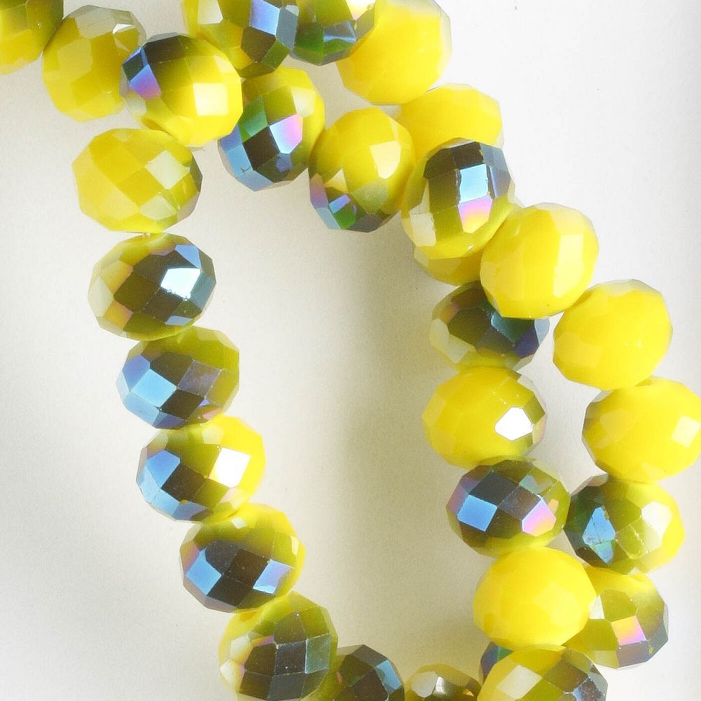Chinese Crystal Rondelles - 8" strand