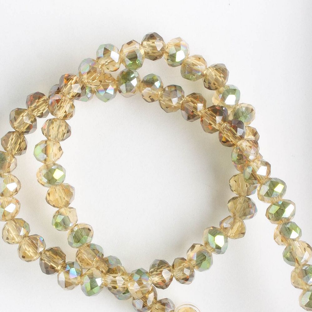 Chinese Crystal Rondelles - 8" strand