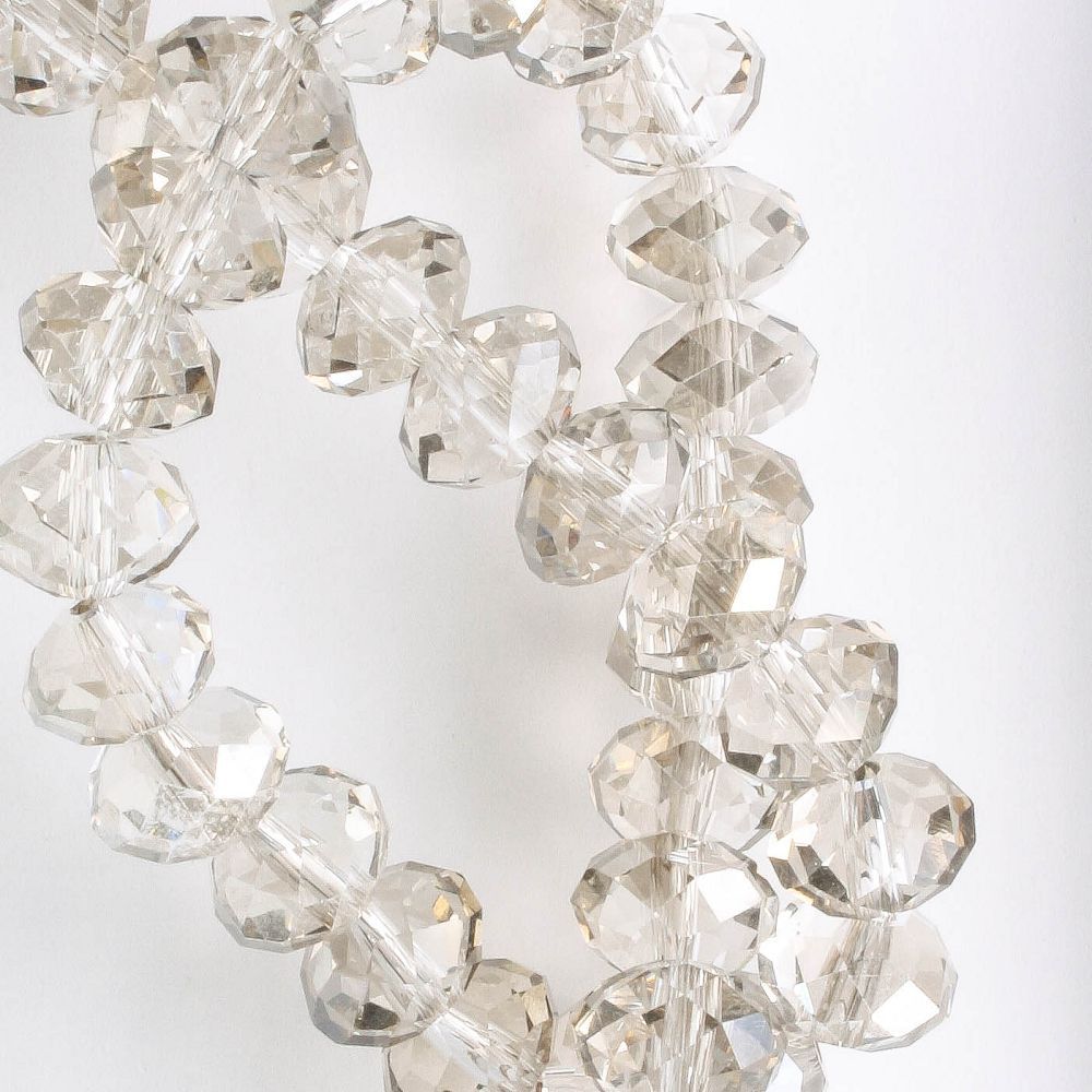 Chinese Crystal Rondelles - 8" strand
