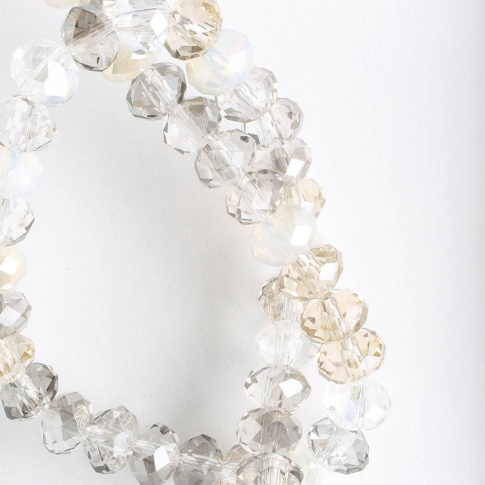 Chinese Crystal Rondelles - 8" strand