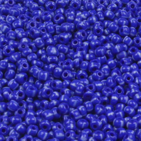11/0 Blue with White Stripe - 10 grams