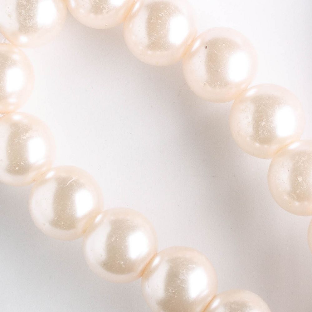 10mm Glass Pearls - 8" strand