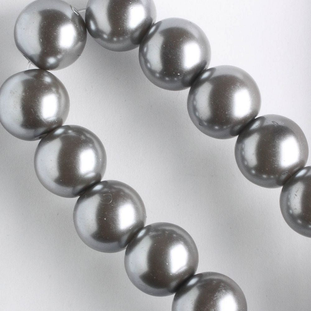10mm Glass Pearls - 8" strand