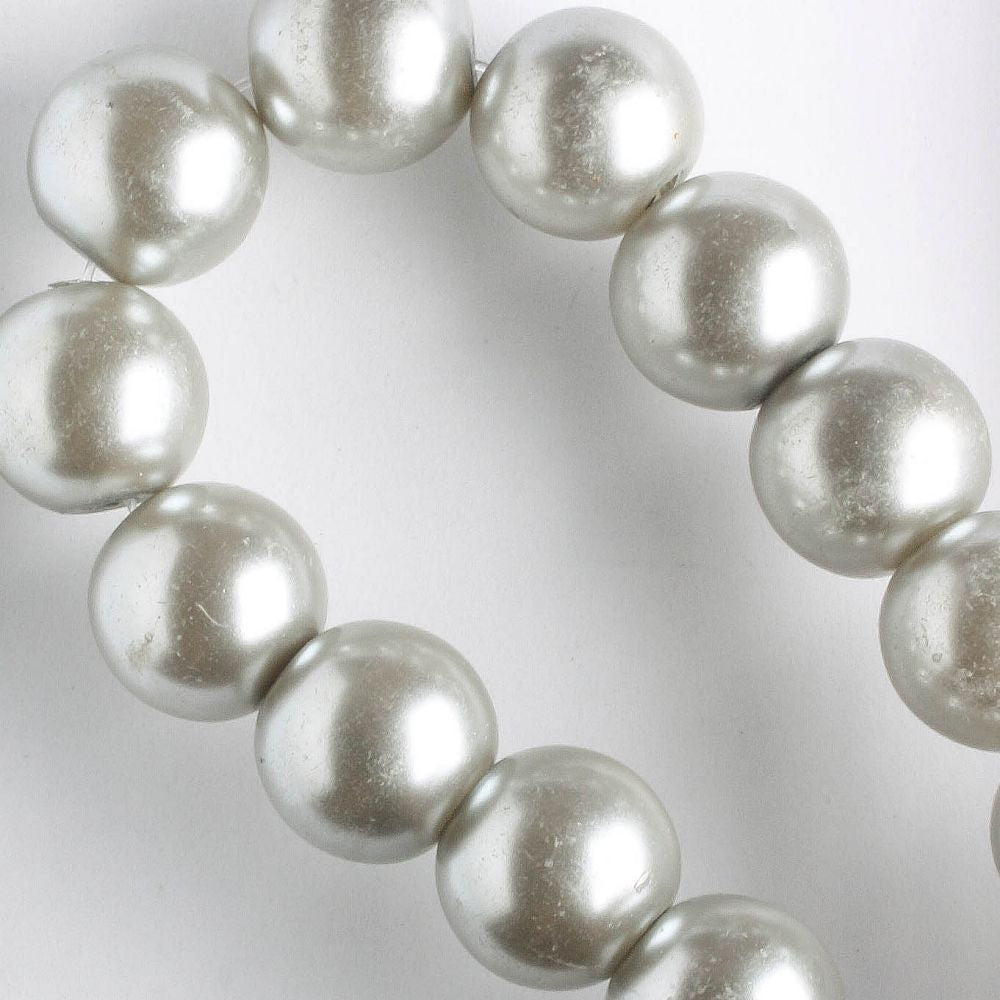 10mm Glass Pearls - 8" strand