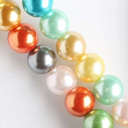 10mm Glass Pearls - 8" strand