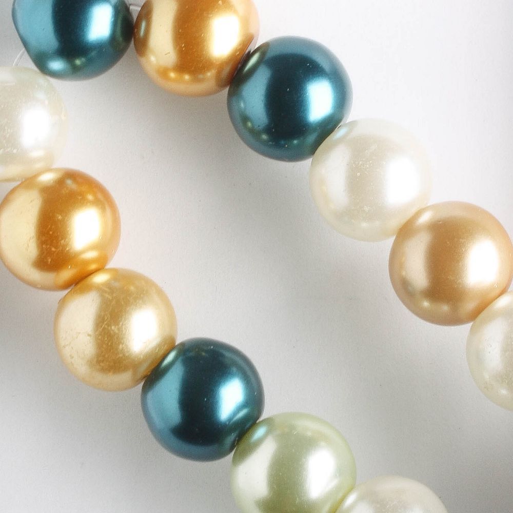 10mm Glass Pearls - 8" strand