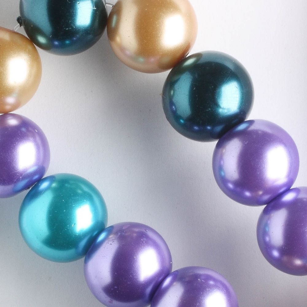 12mm Glass Pearls - 8" strand