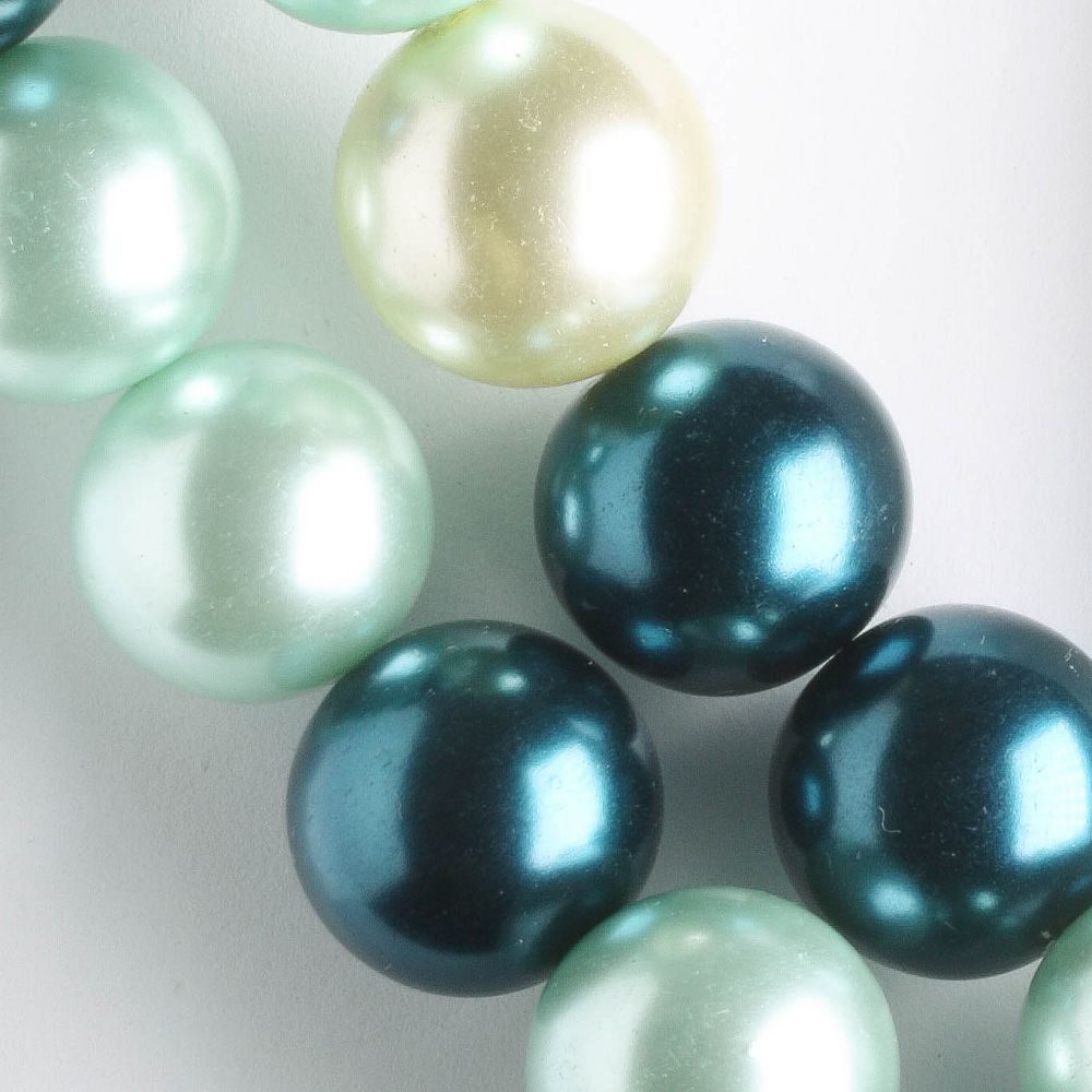 14mm Glass Pearls - 8" strand