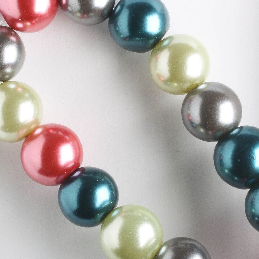 10mm Glass Pearls - 8" strand