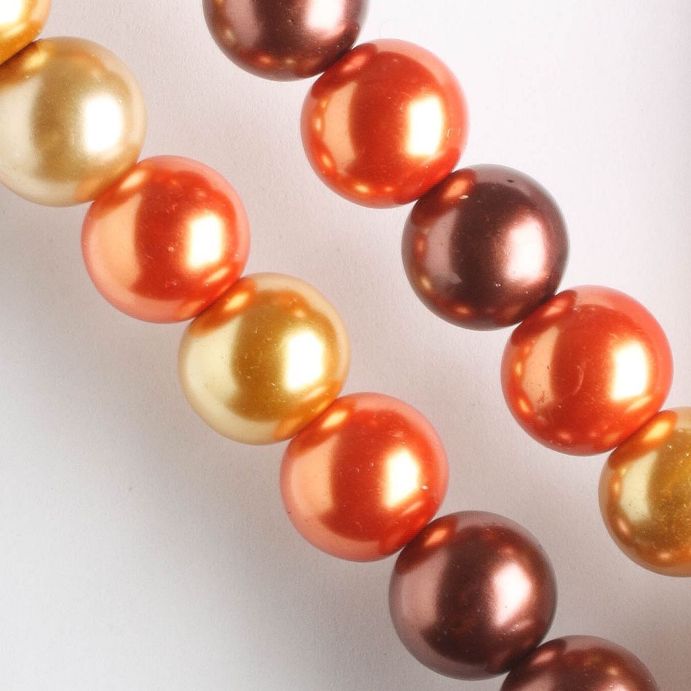 10mm Glass Pearls - 8" strand