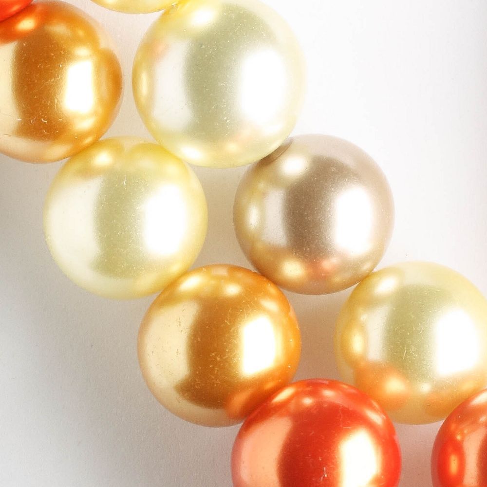 14mm Glass Pearls - 8" strand