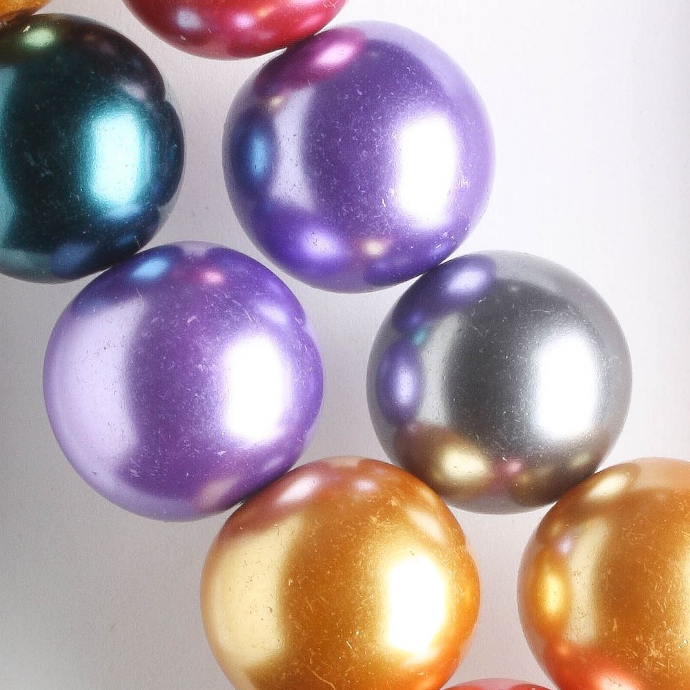 16mm Glass Pearls - 8" strand
