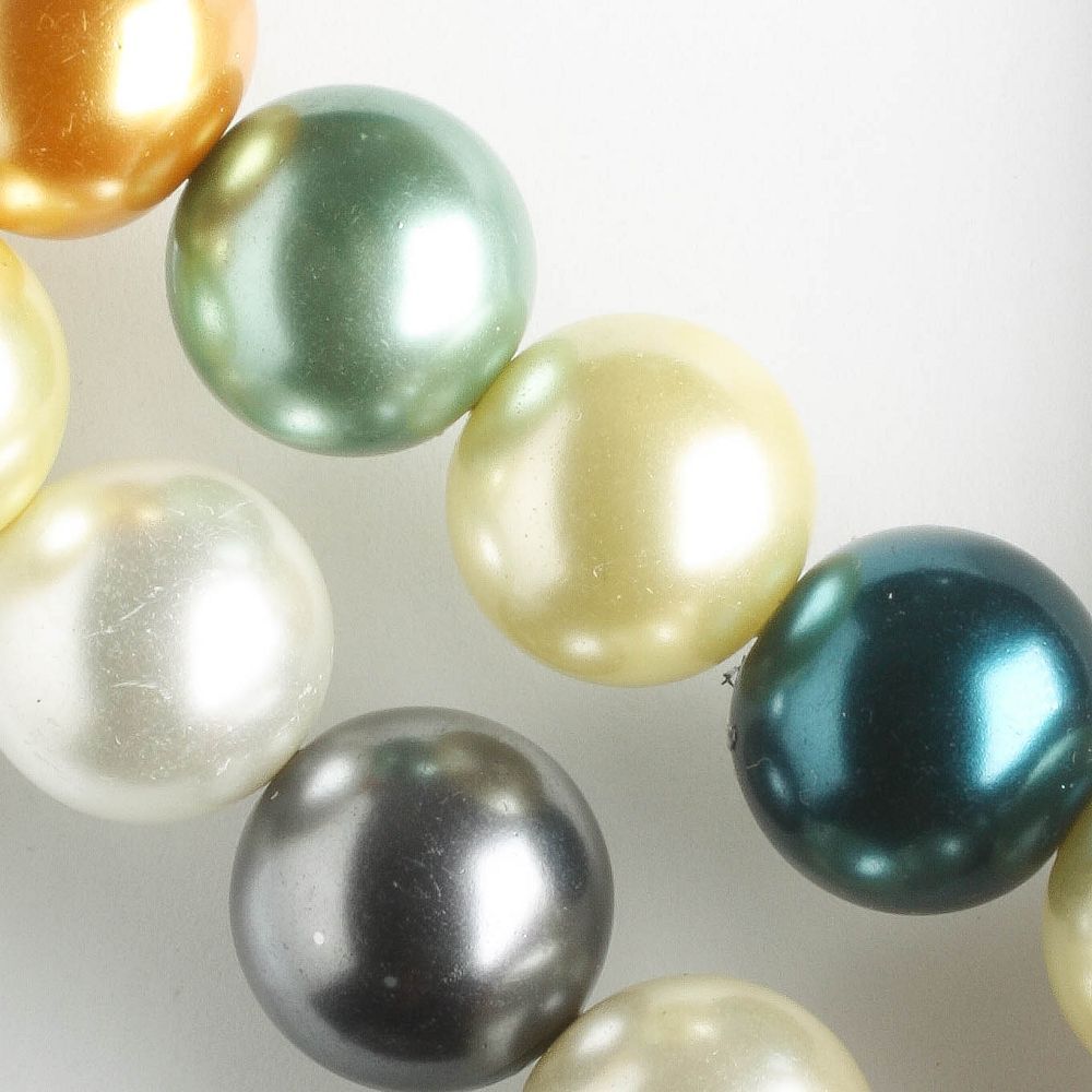14mm Glass Pearls - 8" strand