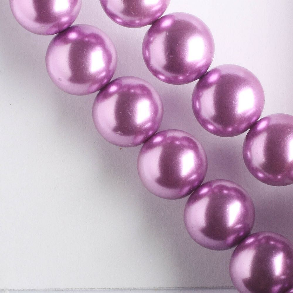 10mm Glass Pearls - 8" strand