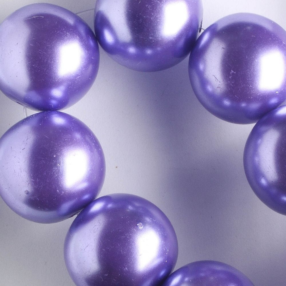 16mm Glass Pearls - 8" strand