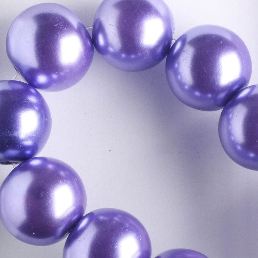 12mm Glass Pearls - 8" strand