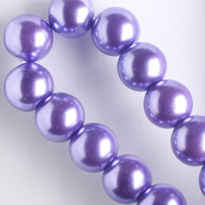 10mm Glass Pearls - 8" strand