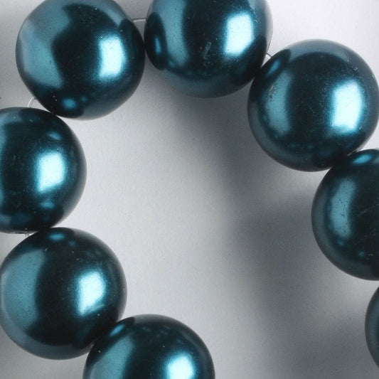14mm Glass Pearls - 8" strand