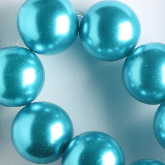 16mm Glass Pearls - 8" strand