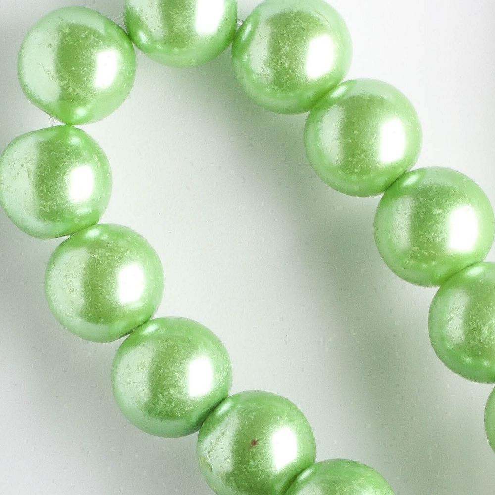 10mm Glass Pearls - 8" strand