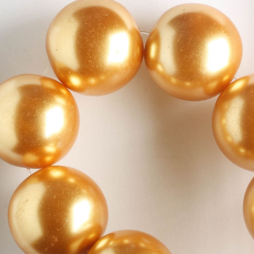 16mm Glass Pearls - 8" strand