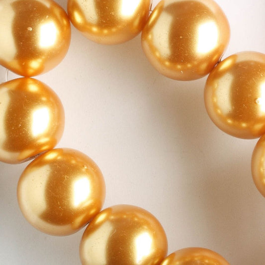 14mm Glass Pearls - 8" strand