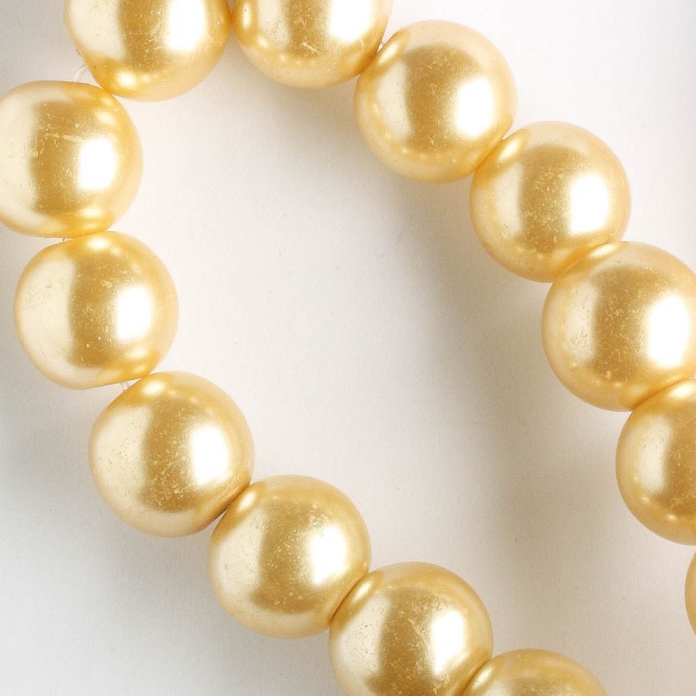 10mm Glass Pearls - 8" strand