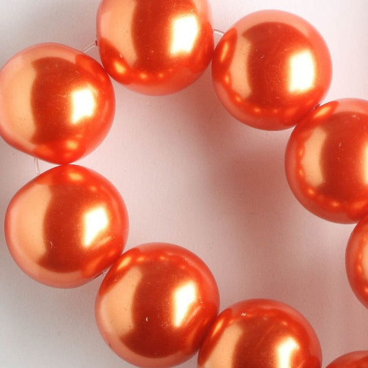 14mm Glass Pearls - 8" strand