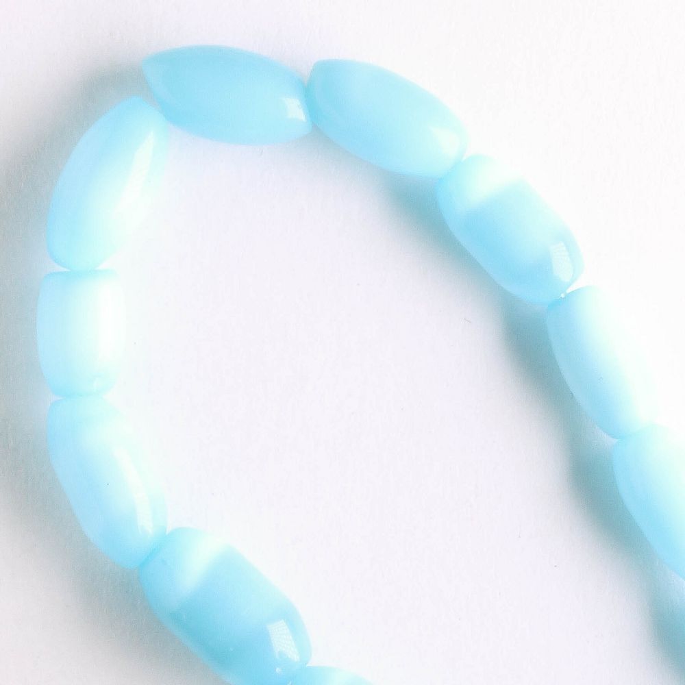 10mm x 6mm Cat's Eye Glass - 8" strand