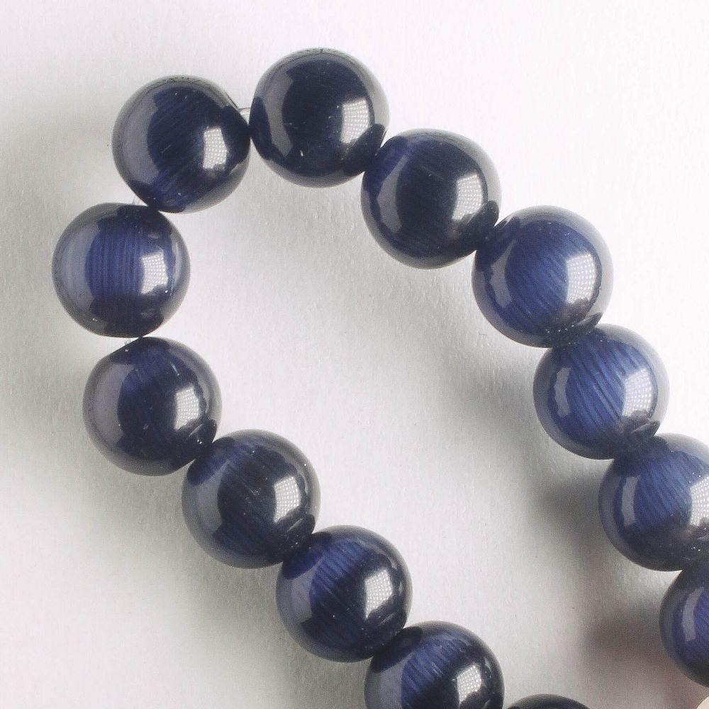 8mm Cat's Eye Glass - 8" strand