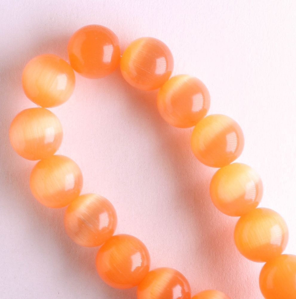 8mm Cat's Eye Glass - 8" strand