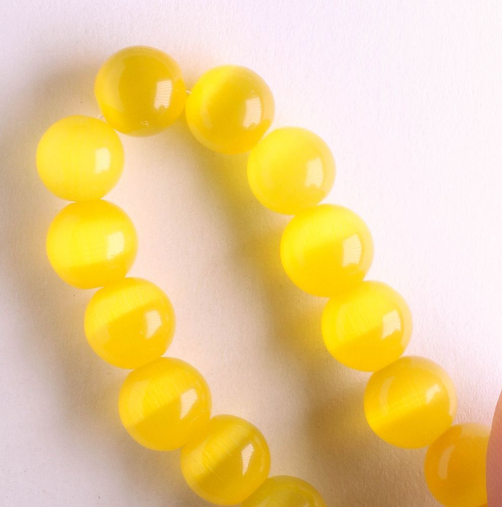 8mm Cat's Eye Glass - 8" strand