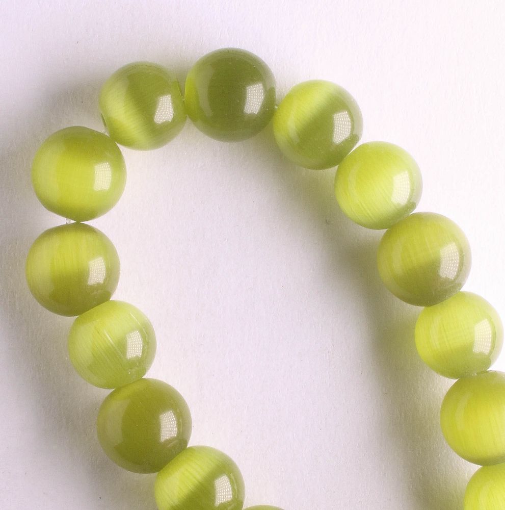 8mm Cat's Eye Glass - 8" strand