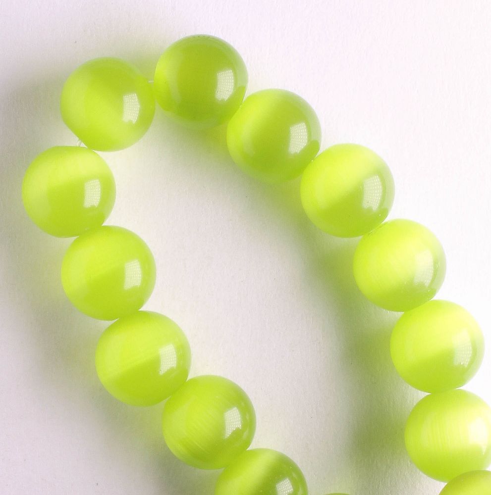 8mm Cat's Eye Glass - 8" strand