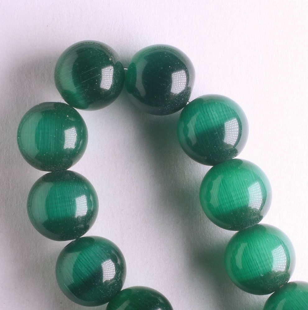 10mm Cat's Eye Glass - 8" strand