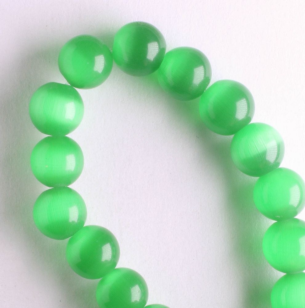 8mm Cat's Eye Glass - 8" strand