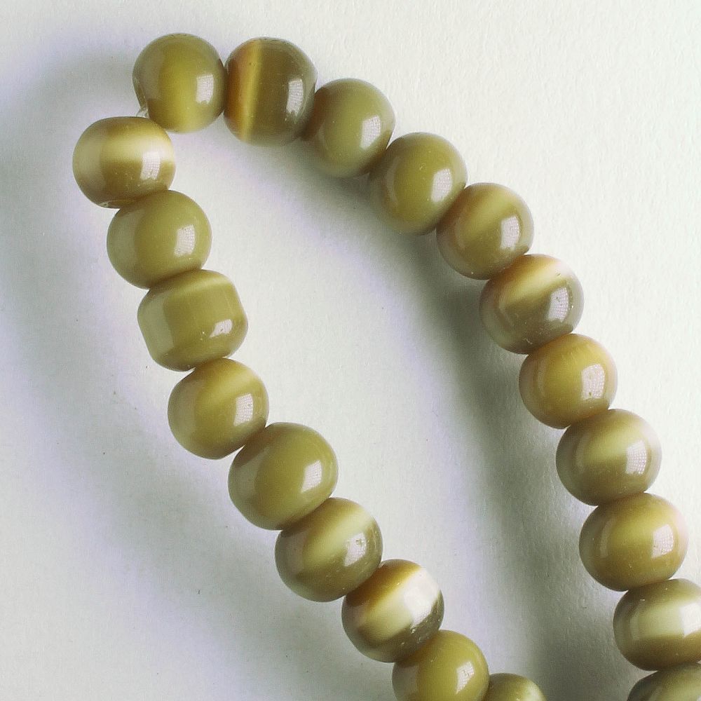 6mm Cat's Eye Glass - 8" strand