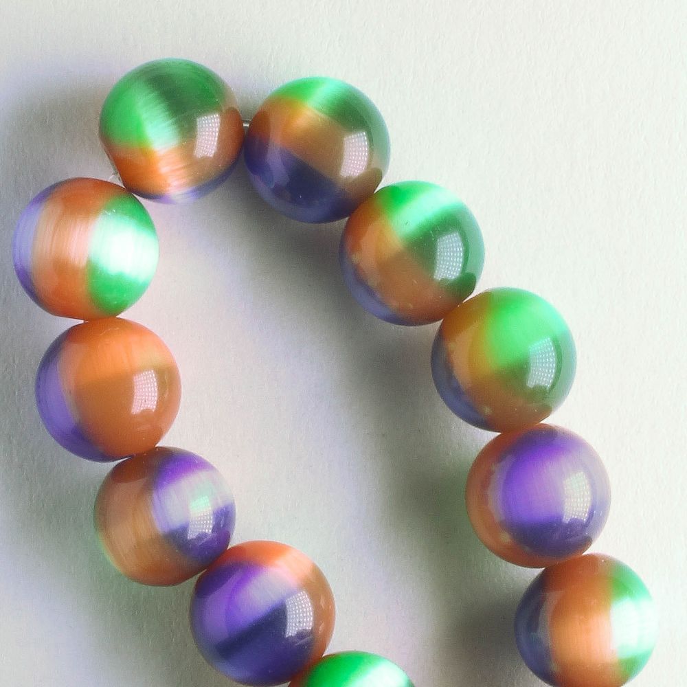 8mm Cat's Eye Glass - 8" strand