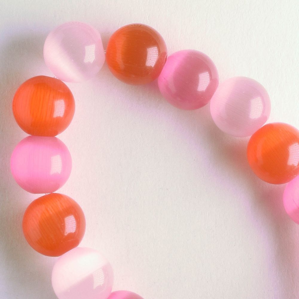 8mm Cat's Eye Glass - 8" strand